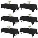 WIGENIUS 6 Pack Black Table Cloth Rectangle Tablecloths 60X126 Inch,Polyester Table Cloth for 5 Foot Rectangle Tables,Wrinkle Resistant Washable Fabric Table Covers for Party,Wedding Banquet