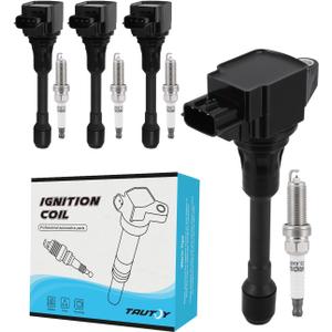 TAUTOY UF549 Ignition Coil Pack 9029 Spark Plug (4PCS) 2005-2019 For 1.6L 1.8L 2.0L 2.5L Nissan Altima Cube NP300 Frontier Rogue Sentra Tiida Urvan Versa XTrail,For 5.6L INFINITI FX50 M56 QX70