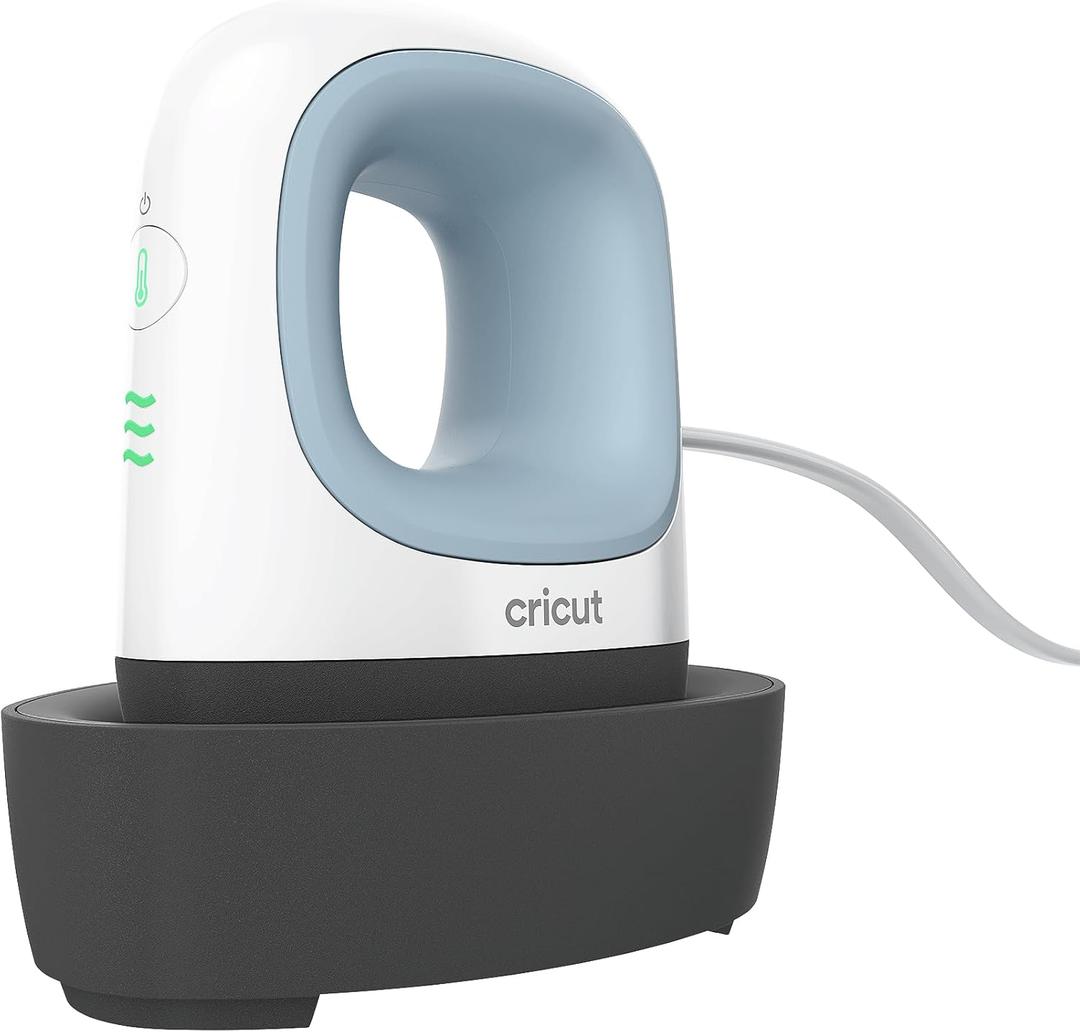 Cricut EasyPress Mini for Heat-Pressing Small Objects Like Shoes, Stuffed Animals, Hats and More, Features 3 Heat Settings & Precision Tip, Ceramic-Coated Heat Plate, Compact & Lightweight, Zen Blue