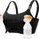 Pumping Bra Hands Free Seamless Comfort PatentedClasps Nursing and Pumping Bra in One Breast Pump Bra All Day Wear M Black
