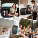 BEICHEN Mini Fridge, 4 Liter/6 Can Portable Refrigerator for Bedroom Office Dorm Car Fast Cooling, Low Noise, 100-125V AC/5-12V USB Small Compact Refrigerator for Skincare, Food, Drinks(Black)