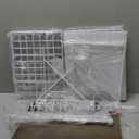 2 Set Laundry Room Shelves Wall Mounted with Wire Storage Baskets, Over Washer and Dryer Shelves with Hanging Rods and Hooks, Wire Shelves for Laundry Organization and Storage, White, Wooden