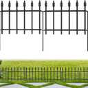 Decorative Garden Fence 10ft (L) x 19in (H) - 7 Panels Heavy Duty Garden Fencing Animal Barrier Rustproof Metal Fence Border for Outdoor Yard & Flower Bed Decor