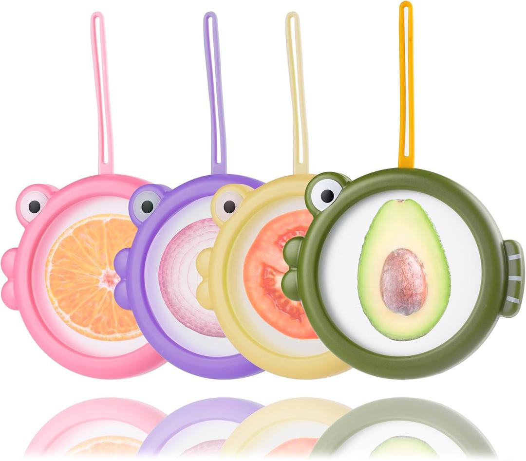 Ortarco 4Pcs Avocado Saver and Onion Holder, Lemons Garlic Tomato Storage Container for Fridge