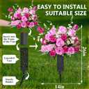MARTINE MALL 2 Sets Artificial Cemetery Flowers for Grave, Realistic Grave Flowers for Cemetery UV Resistant Memorial Day Flowers Silk Rose Flower with Vase for Cemetery Decorations (Mixed Color)