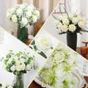 50PCS Artificial Silk Roses Flowers Realistic Fake Roses in Bulk & Bouquet Long Stem White Rose for Wedding Centerpieces, Home Decor, Floral Arrangements, Party Decoration (White)