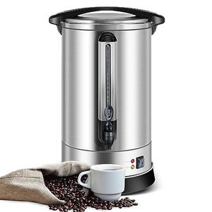HOMOKUS Commercial Coffee Urn, 120 Cup Extra Large Hot Water Urn, 18L Silver Double Wall Stainless Steel Large Coffee Urns, 1500W Quick Brew Commercial Coffee Percolator Electric for Gatherings