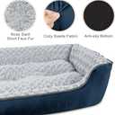 JOEJOY Rectangle Dog Bed for Large Medium Small Dogs - Washable Orthopedic Sofa Bed, Soft Breathable Puppy & Pet Cuddler, Durable Calming Dog Bed with Anti-Slip Bottom, Multiple Sizes, Navy Blue