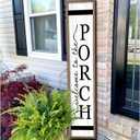 Surfapans Welcome To The Porch Sign For Front Porch Standing 45"X9" Wood Frame Large Rustic Farmhouse Outdoor Tall Board Welcome Sign Modern Home Outside Front Door Vertical Wall Decor (Wood White)