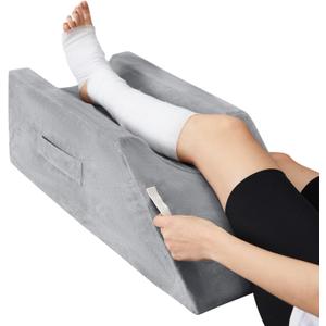Leg Elevation Pillow,Leg Wedge Pillows for After Surgery,Injury and Rest,Memory Foam Elevating Pillow for Legs Sweeling and Sleeping Blood Circulation,Legs Pain Relief Recovery (Gray)
