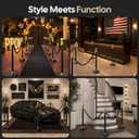 6 Pack Black & Gold Stanchions and Velvet Ropes Set, Stainless Steel Crowd Control Barriers, 4Pcs Black Ropes and Poles for Party Supplies, Photobooth Accessories, Prom, Birthday, Business, Wedding, Museums
