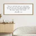 LuZhiQiang Christian Wall Decor Art Trust in the Lord With All Thine Heart Bible Verse Proverbs 3:5-6 Sign 40"×15" for Home Bedroom Church Scripture Large Wood Framed Hanging (Wood)
