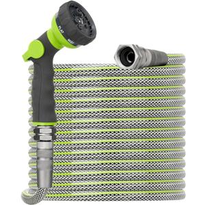 100 FT Non-Expandable Garden Hose Heavy Duty Water Hose for Large Properties & Extended Reach, 1/2" ID, 3/4" Swivel Fittings, Kink & Leak Resistant
