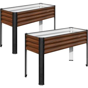 SnugNiture Raised Garden Bed with Legs, 2PCS 481832in Outdoor Metal Elevated Raised Planter Box for Backyard, Patio, Balcony