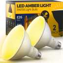 L LOHAS LED Yellow Bug Light Bulbs Outdoor, PAR38 LED Flood Light Outside, 150-200W Equivalent 2000K Non-Attracting, 15W 1100LM Non-Dim Amber Porch Lights, E26 Base for Patio, Backyard, Party 2 Pack