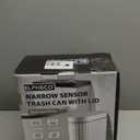 ELPHECO Bathroom Trash Can with Lid 2 Gallon Small Sensor Garbage Can, 9 Liter Slim Smart Trash Bin, Waterproof Automatic Wastebasket, Narrow Plastic Garbage Bin for Bathroom, Black and White