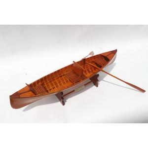 GIA NHIEN CO., LTD Wooden Model Boat, Adirondack GUIDEBOAT, Assembled, Wood color, 60x16x11 (cm), Classic, Adult, Non-Foldable