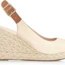 Juliet Holy Womens Ankle Strap Espadrille Wedges Round Open Toe Platform Slingback Slip on Peep Toe Sandals Comfort Summer Shoes (7, Beige)
