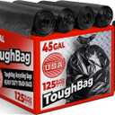 Toughbag 40-45 Gallon Trash Bags Heavy Duty (100 Count) - 45 Gallon Trash Bags for Contractors, Commercial, Home, Kitchen - Made in USA
