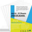 25Pcs Poster Board 11" x 14" White Small Poster Board Bulk, ROOKEA 250Gsm Thickness Vision Boards Smart Poster Paper for School Arts Craft Projects Presentations Drawing Scrapbooking Graphic Display