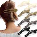Large Duck Billed Hair Clips, Ahoney 12 Pack Alligator Hair Clips Hair Barrettes for Women Thick Hair Flat Hair Clips Duck Clips Slide Hair Clips Matte Finish Hair Accessories for Women (Neutral)