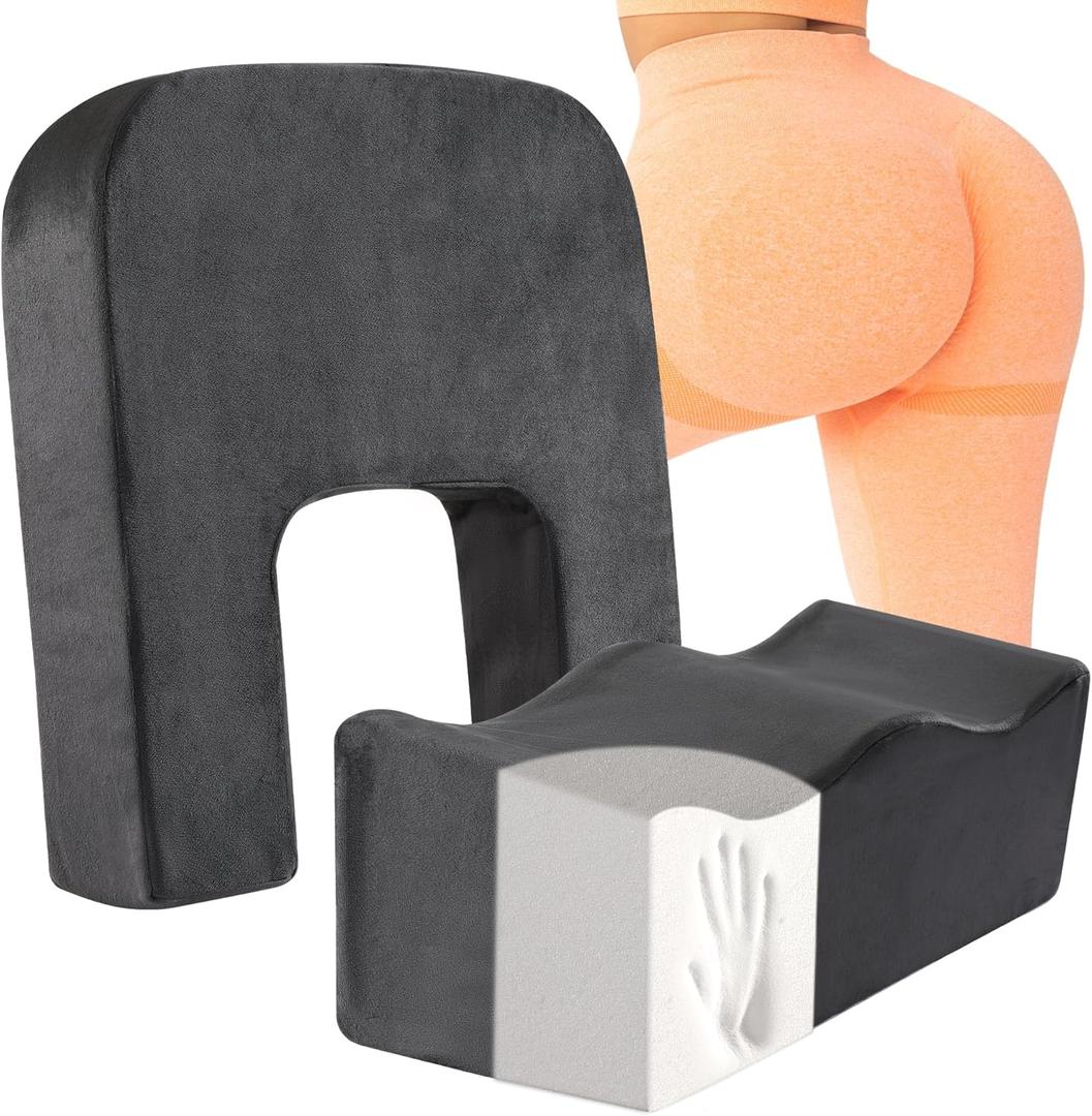 HOMBYS BBL Pillow After Surgery for Butt,Brazilian Butt Lift Pillow + Back Support Cushion,Memory Foam Butt Pillow for Sitting,Driving,BBL Post Surgery Supplies