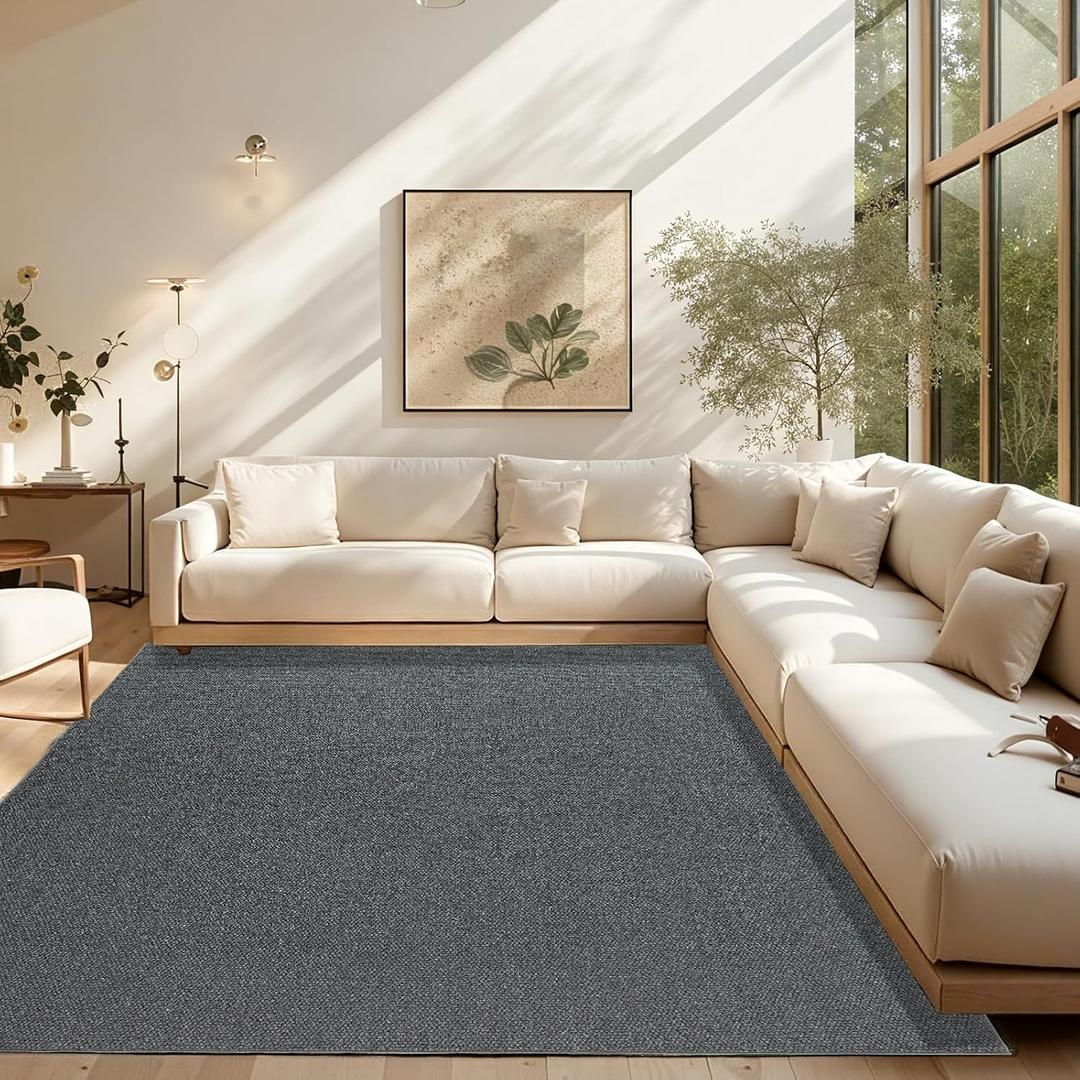 6×9 Faux Wool Area Rugs Woven Soft Non-Slip Washable Braided Area Rug Bedroom Dining Room Living Room Carpet Kitchen Door Mat Floor Carpets Gray