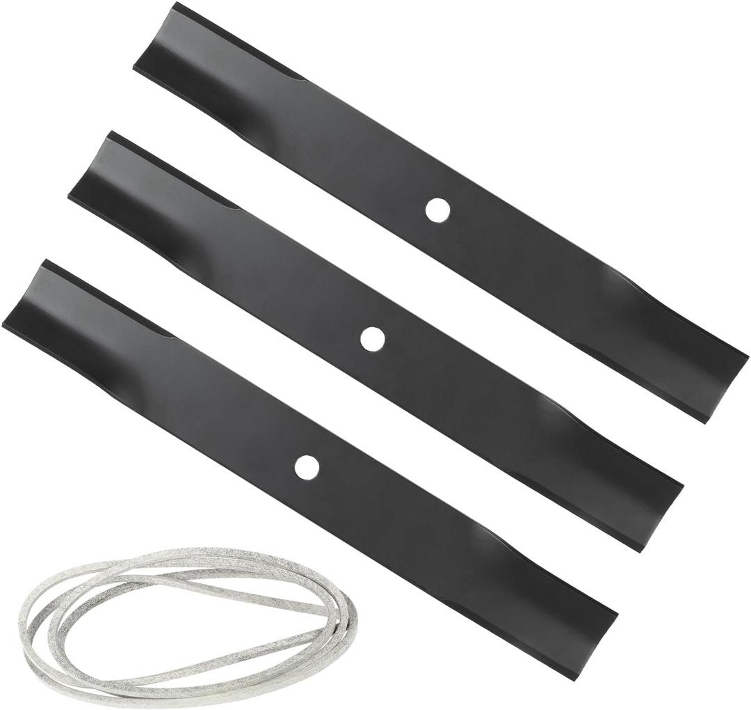 RANSOTO 50" Mower Blade and Belt Set for Toro TimeCutter SS5000 SS5060 MX5000 MX5060, Toro 50 Mower Deck Maintenance Kit, Replaces 115-5059-03 & 119-8820, 3 High-Lift Blades & Heavy-Duty Belt