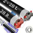 Garage Door Torsion Spring Set, Pair of 2" Electrophoresis Coated Garage Door Spring Replacement with 2 Non-Slip Winding Bars and Bearing, Minimum 16000 Cycles (.218x2x28")