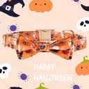 Halloween Dog Collar, Medium Dog Collar with Bow, Pumpkin Style for Girl Boy,Soft Adjustable Design for Small Medium DogsOrangeM