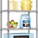 IZEUK 4 Tier Steel Storage Shelves, Heavy Duty Metal Shelf Wire Shelving Rack for Pantry, Kitchen, Living Room, or Office Organization (11.8" D x 25.6" W x 45.5" H, 1000LBS, Chrome)