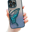 Compatible with iPhone 15 Pro Max Bling Case Butterfly Liquid Glitter Quicksand Sequin TPU Soft Slim Shockproof Protection Cover for Women Girls