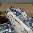 Yvooxny 3-Piece Quilt Set King Size Quilted Bedspread Reversible Country Style Blue Floral Paisley Real Patchwork Bedding Quilt Set with Ruffles with Pillowcases for All Seasons, 108 * 96 Inches