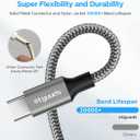 Long USB C Cable [12ft, 2-Pack], etguuds Fast Charging USB A to Type C Charger Cable Braided for Samsung Galaxy S22 S21 S20 Ultra 5G S10 S10E S9 Note 20 10 9, A10e A20 A33 A32 A50 A70, LG, Moto, Pixel