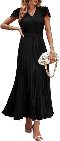 PRETTYGARDEN Women's Maxi Dresses 2025 Summer Trendy Cap Short Sleeve Button V Neck Casual Flowy Pleated Long Dress
M/L PRETTYGARDEN Women's Maxi Dresses 2025 Summer Trendy Cap Short Sleeve Button V Neck Casual Flowy Pleated Long Dress
M/L