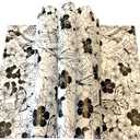 150pcs Summer Black and White Floral Wax Paper Sheets Sandwich Wrapping Paper, Greaseproof Wrap Parchment Papers Air Fryer Disposable Liner Food Basket Liners for Outdoor Picnic, 25*22cm