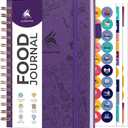 Clever Fox Food Journal Spiral - Daily Food Diary, Meal Prep Planner to Track Calories & Nutrients, Weight Loss Tracker Notebook (Purple)