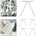 2 x Dusty Blue Velvet Ribbon Christmas Bow 5 x 7 Inches Premade Blue Bows for Christmas Tree Hanging Decorations Gift Wrapping Wreaths Crafts Outdoor Indoor Home Decor Wedding, Pack of 24