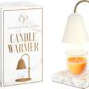 Candle Warmer Lamp with Adjustable Height & Dimmable Function, Scented Wax Melter, Birthday, Mothers Day, Housewarming Gifts, Spring & Easter Decorations for Home, Bedroom, Living Room, Office, White