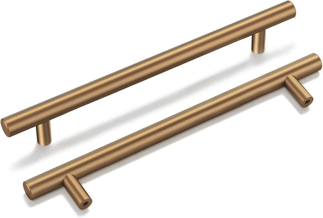 goldenwarm 15 Pack Champagne Bronze Cabinet Pulls Gold Cabinet Handles 6-1/4 inch(160mm) Champagne Drawer Handles Brushed Bronze Drawer Pulls Kitchen Bathroom Bedroom Dresser Furniture Hardware