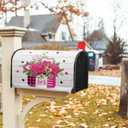 Sweetshow Valentine's Day Rose Flower Mailbox Covers Magnetic Standard Size 18" X 21",Mason Jar Pink Love Heart Mailbox Wraps Post Letter Box Cover for Anniversary Wedding Yard Decor