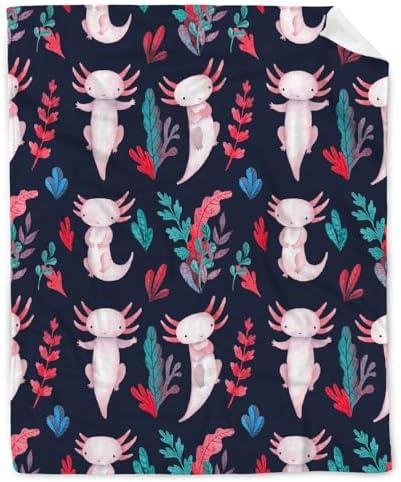 Avalokitesvara Axolotl Blanket Gifts, Super Soft Axolotl Stuff for Bedding Couch Sofa,40 X 30 Inch for Baby Girl Blanket