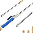 High Pressure Power Washer Sprayer Wand with Flexible Hose Nozzle, 39'' Hydro Jet Power Washer Cleaning Tool, Wand Lance for Gutter Patio Car Pet Window Glass Blue (38 in)
