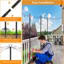 2 Pack String Light Poles,10 Ft Light Poles for Outside String Lights,Outdoor Lights Pole with Fork,Metal Poles Stand for Patio Deck Backyard