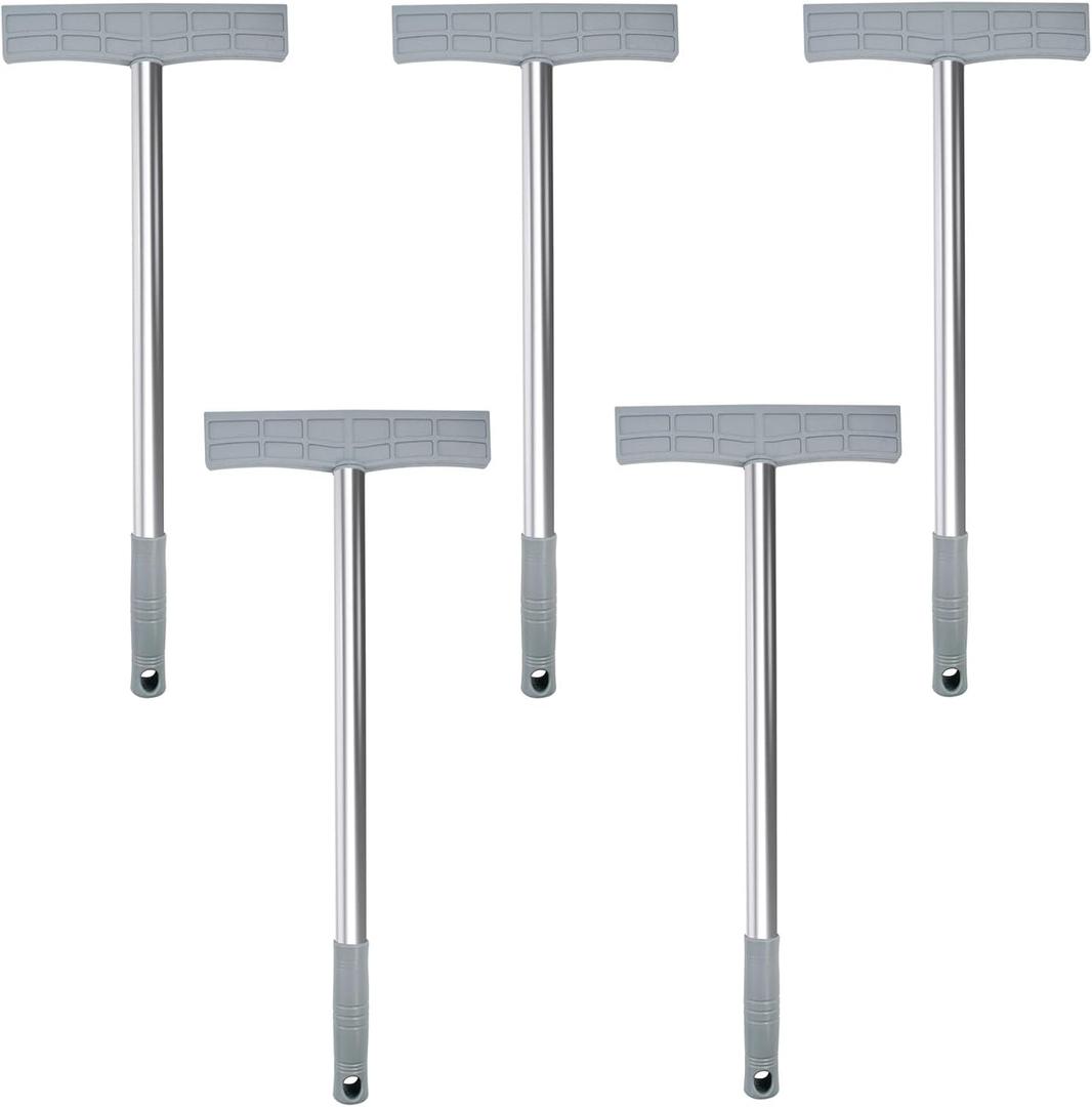 Stainless Steel Handheld Sign Holder, Professional Display Pole Sign Stand for Events Meetings Tours Two-Sided Signs Versatile Easy Grip Billboard for Airports Exhibitions Parades, No Signboard (5pcs)