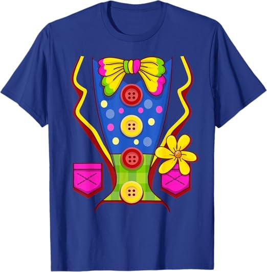 Clown Costume Circus T-Shirt (L, Navy)