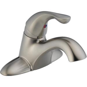 Delta Classic Centerset Brushed Nickel Bathroom Faucet, 4 Inch 3 Hole Bathroom Sink Faucet for Vanity, Metal Push-Pop Drain Assembly, Stainless 520-SSMPU-DST (5.00 x 6.50 x 5.00 inches)