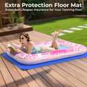 Inflatable Tanning Pool Lounger Float with Protection Tarp, 70" x 46" Pool Floats Adult with Pillow, 6 in 1 Suntan Tub Raft Floatie, Sunbathing Water Bed Lounge Blow Up Kids Ball Pit Party Gifts-Pink, Large