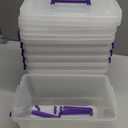 IRIS USA 5 Qt. Plastic Craft Storage Container Bins with Lids, 6 Pack, Small Art & Office Supply Organizer Tote, Sensory Bins & Boxes for Home & University, Stackable, Carry Handle, Clear