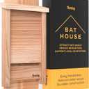 Bat House - Handcrafted Bat Box for Outside from Cedar Wood - Weatherproof Bat Houses for Outdoors - Bat Boxes Designed to Attract Bats - Easy for Bats to Land and Roost (Natural, One Chamber)